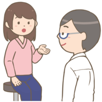 医師に相談するイラスト