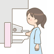 乳がん検診を受診しているイラスト