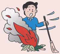 風の強いときは、たき火をしない