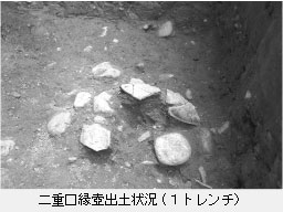 二重口縁壺出土状況(1トレンチ)