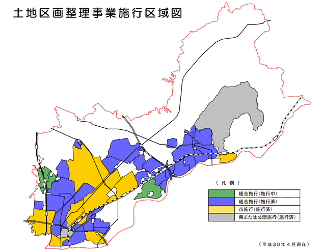 土地区画整理施行区域図