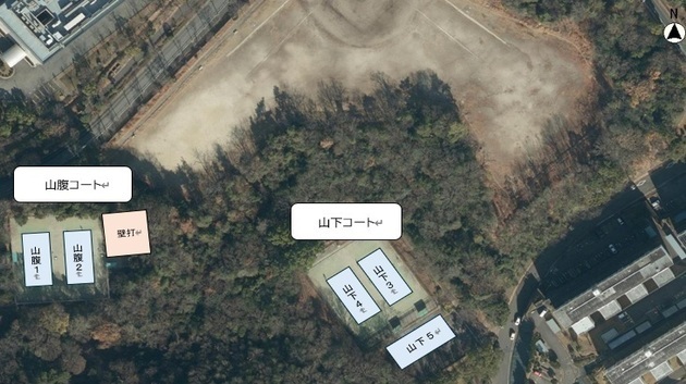 高森山公園テニスコート案内図