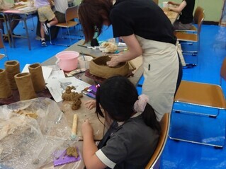 ハニワ制作の様子