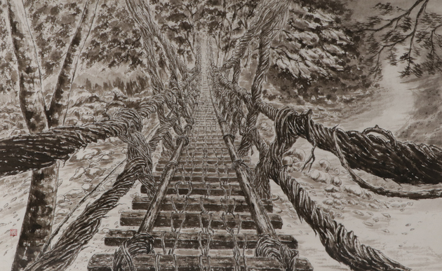 『祖谷のかずら橋』　山下　勝一