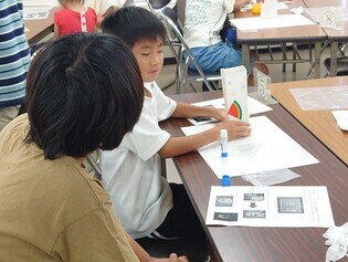 万華鏡作りの様子