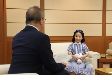 ピティナ・ピアノコンペティションでの銀賞受賞に伴う表敬訪問　9月30日(金曜日)