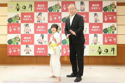 日本拳法全国大会出場にともなう表敬訪問その1