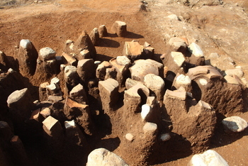 埴輪出土状況の写真